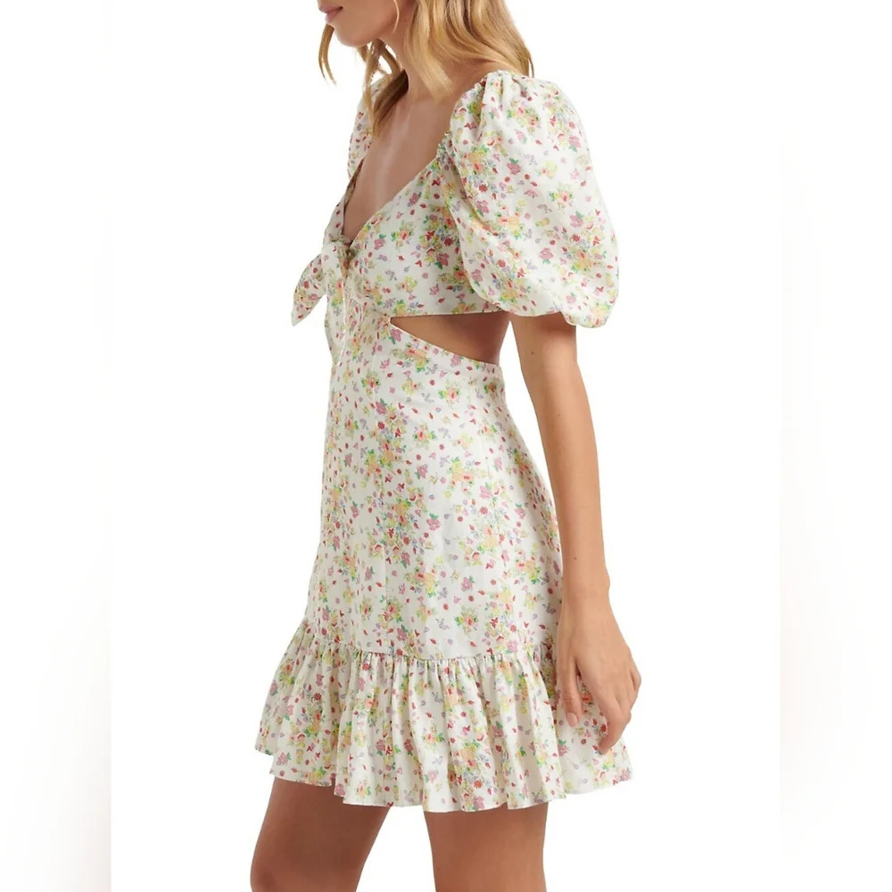 Ever New [10] Lizzie Bow Linen Mini Dress - Picture 2 of 5